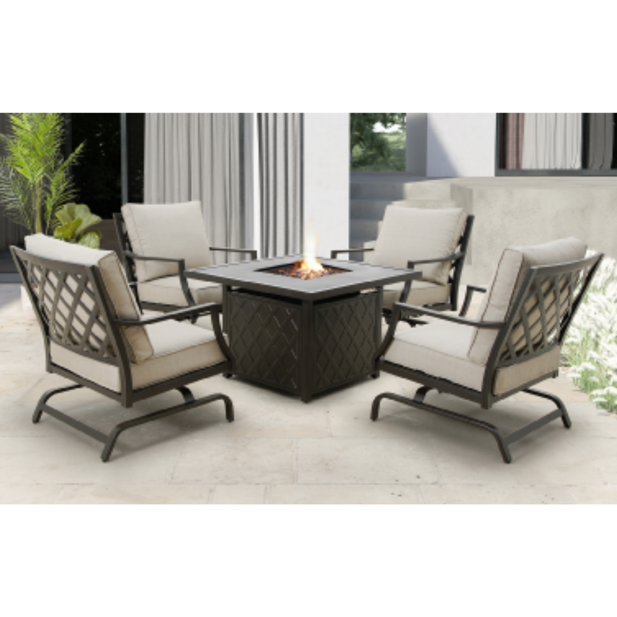Class 5-Piece Brown Fire Pit Set / SKU: LR0525-07 / 457 Sets / $699 DDP