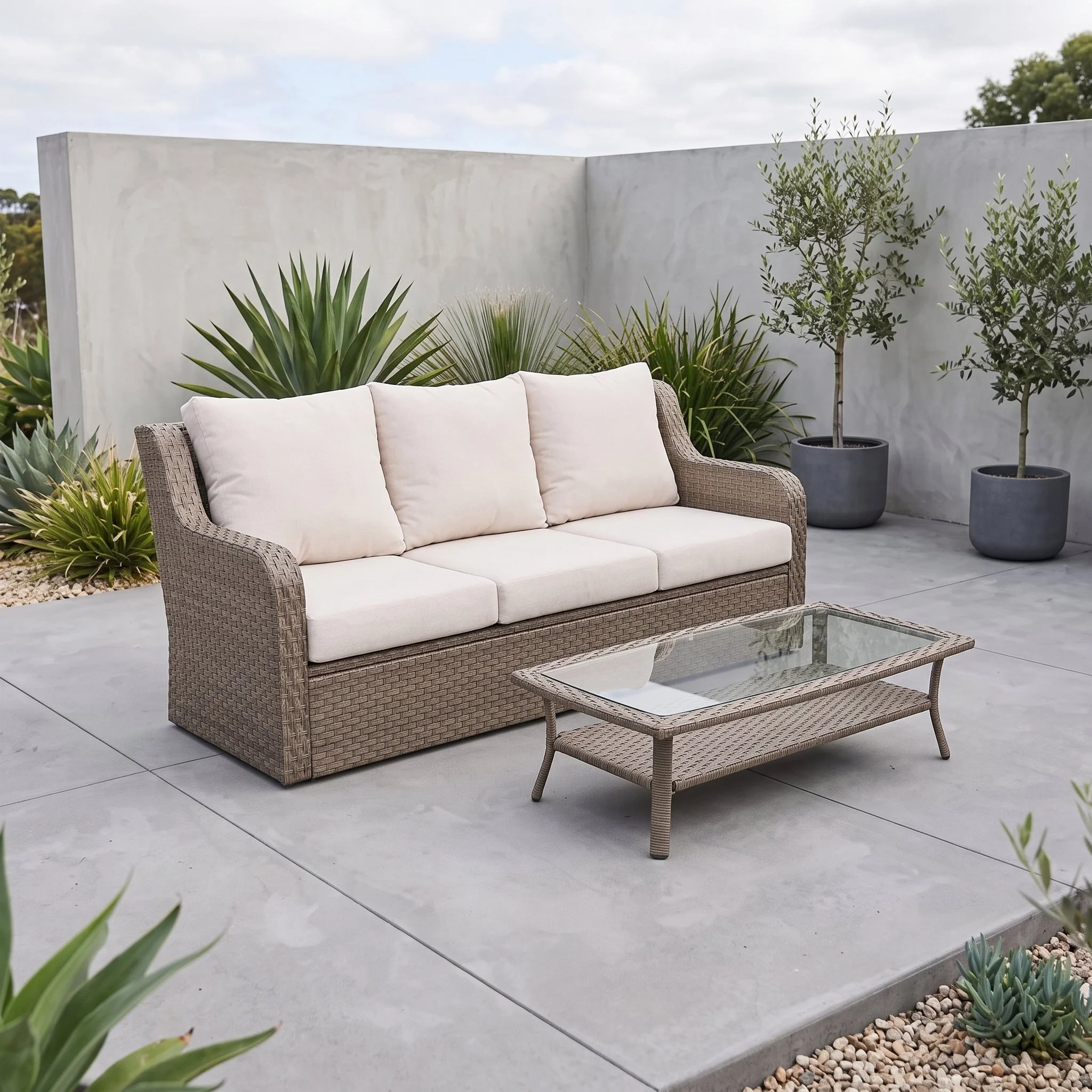 Camil Rattan 2-Piece Sofa Set / SKU: CM-0036  - 717623838728 / 20 Sets / $448.54 DDP