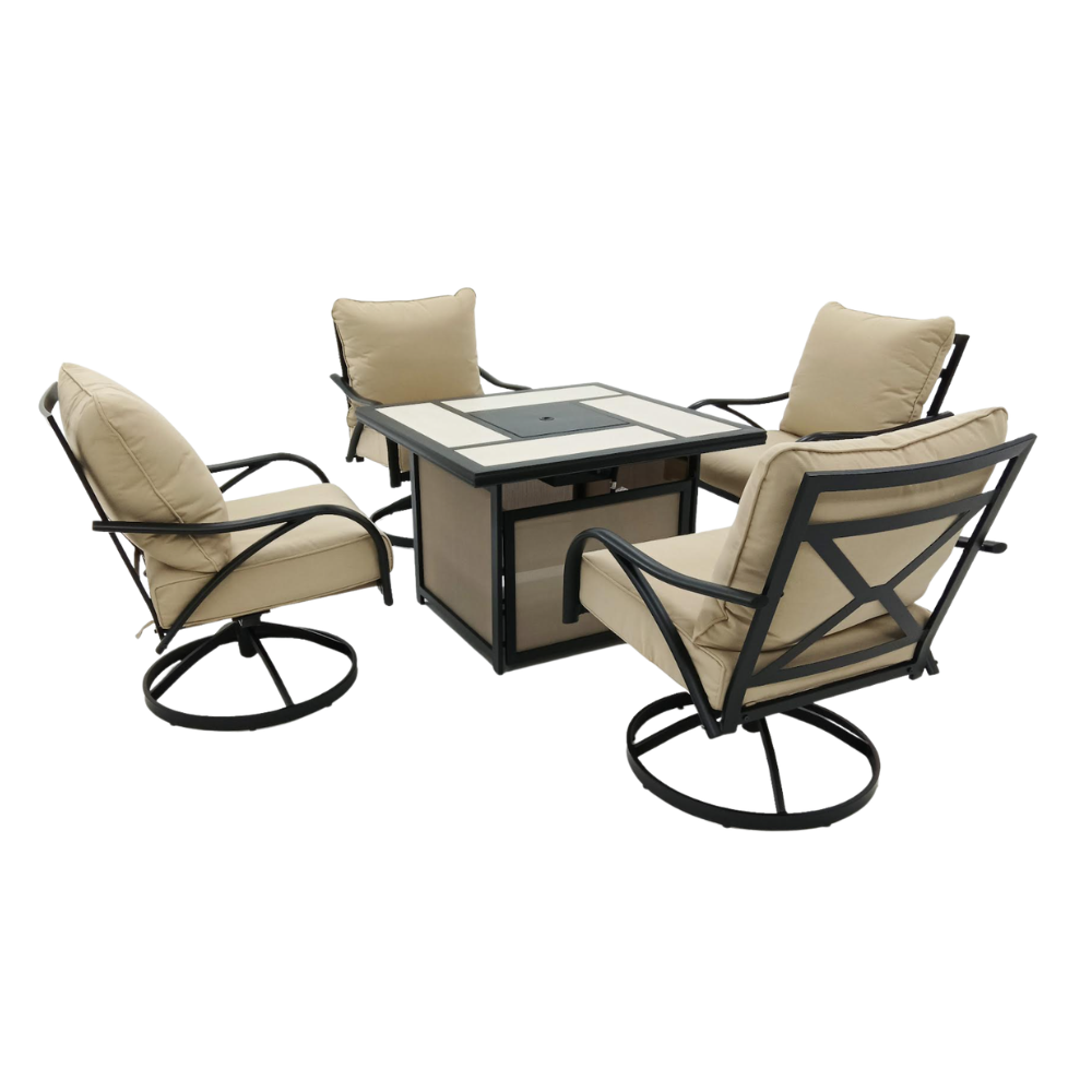 Avalon 5-Piece Swivel Firepit Chat Set