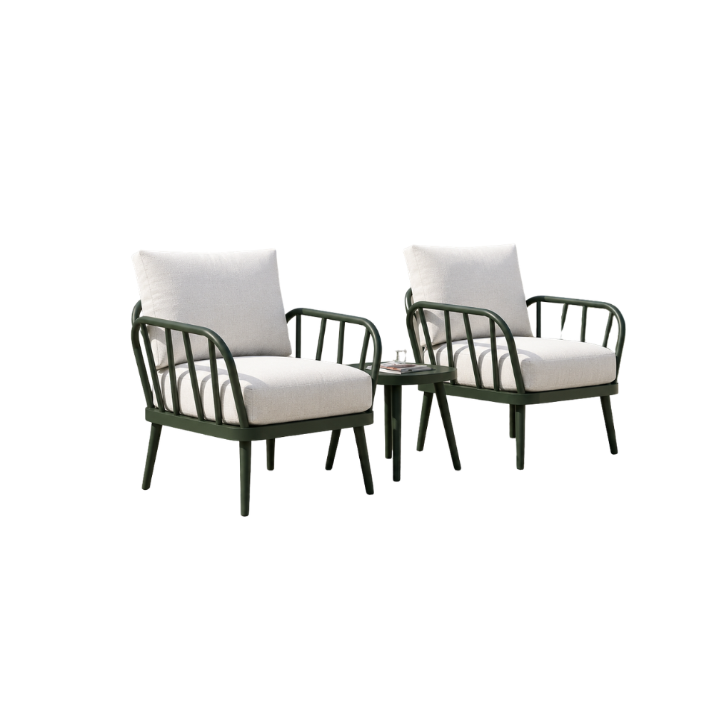 3PCS Bistro-Aluminum frame, powder coating finish, olefin fabric cushions,KD design / SKU: F30US-13 / 46 Sets / $436.80 FOB CA