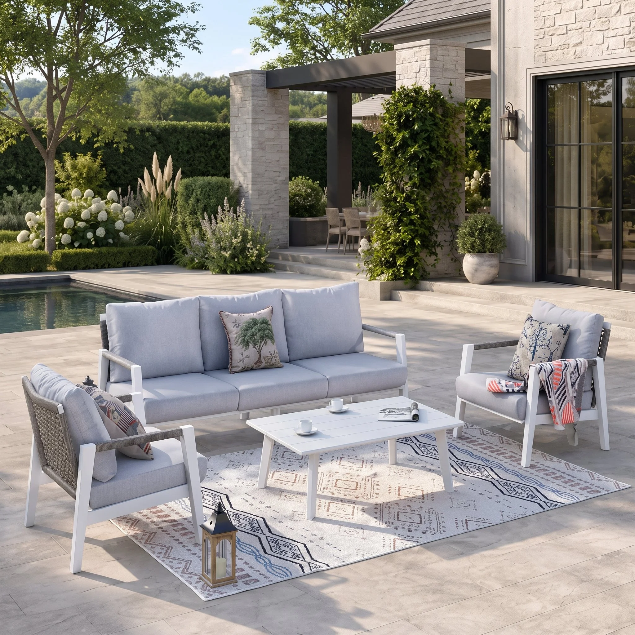 4-Piece Patio Conversation Set / SKU: PAS-2322 / 6 Stocks / $1,349 FOB LA