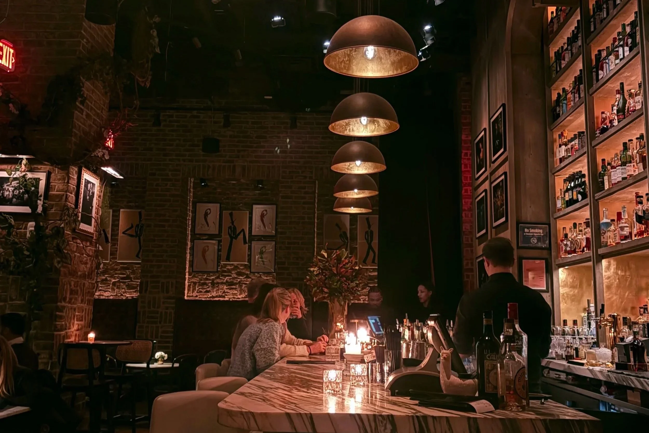 crowded bar with people