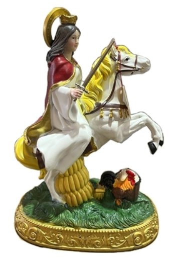 Santa Barbara con Caballo Blanco 15"