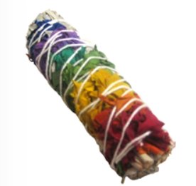 MIX - 7 Chakras (Colors) Sages With White Sage Smudge Sticks 4" (Single)