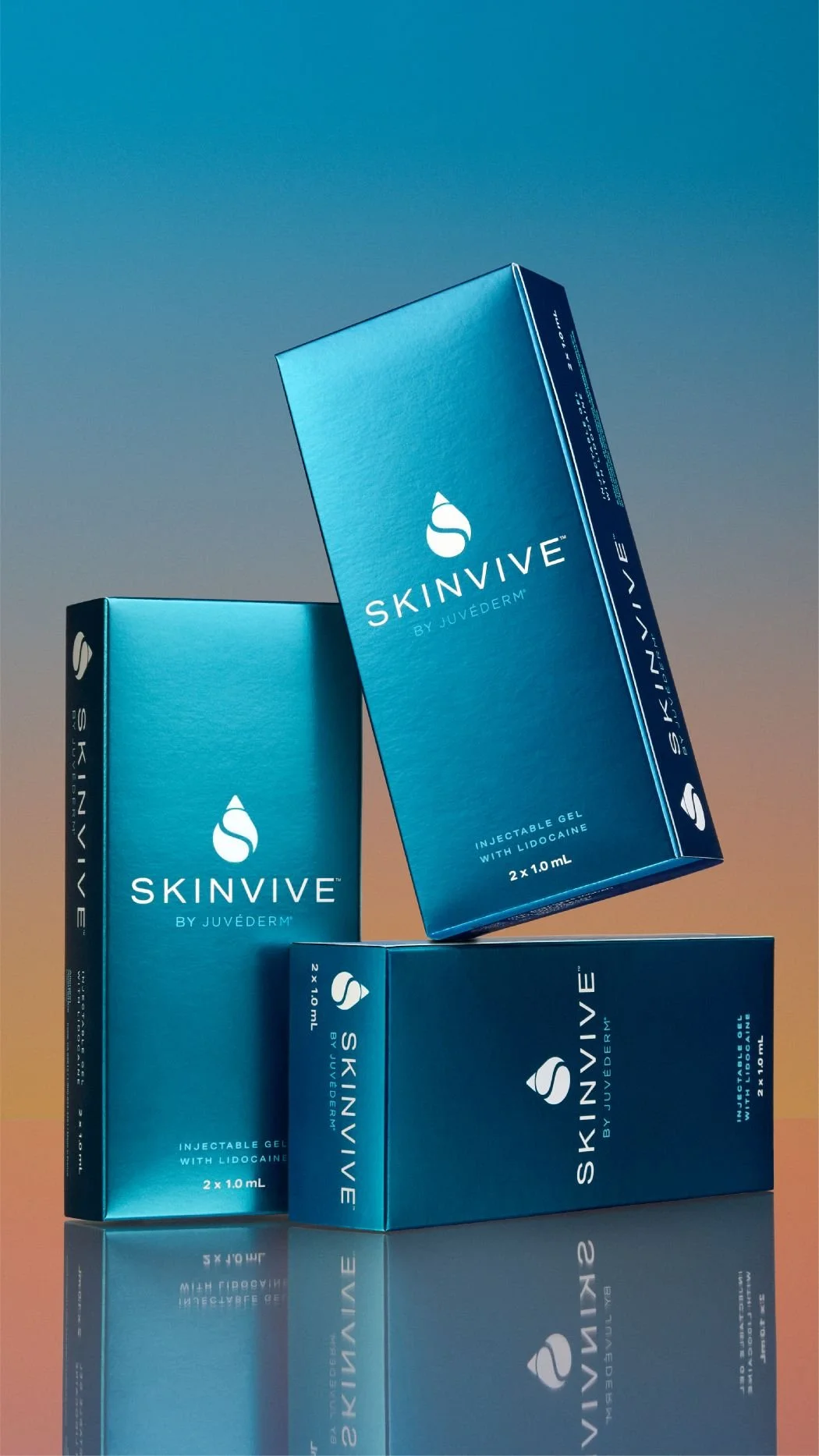 Skinvive by Juvéderm - 3 box sets in a stylized setup