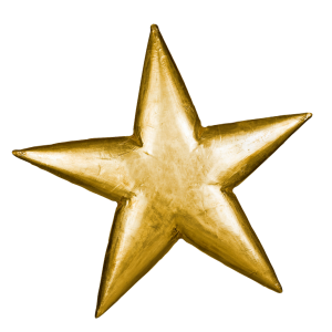 Gold star with a shiny, metallic finish