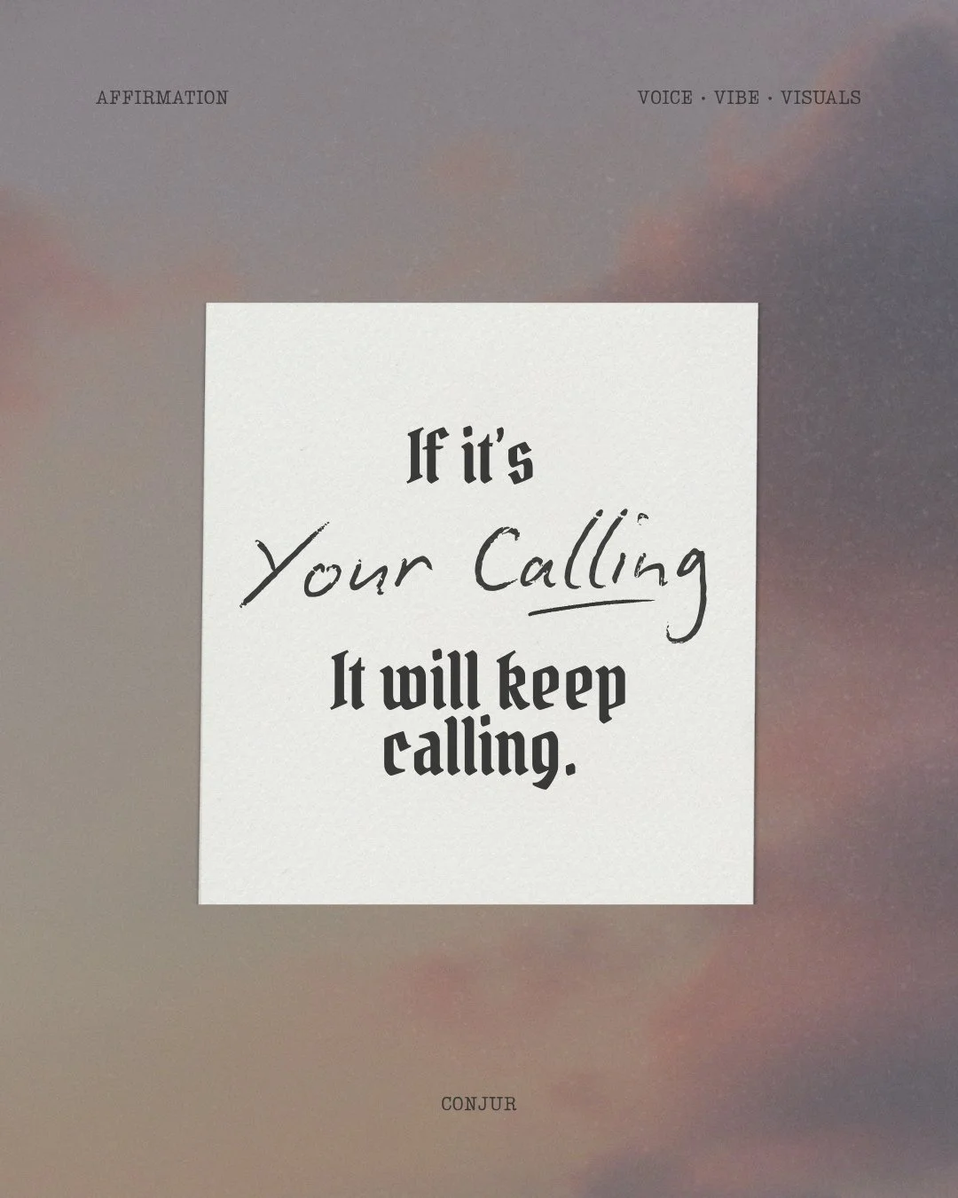 Your calling isn&rsquo;t subtle.

It echoes.
It interrupts.

It pulls you forward even when you pretend you don&rsquo;t hear it.

At some point, you stop running and you start answering.