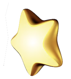 Golden star-shaped balloon