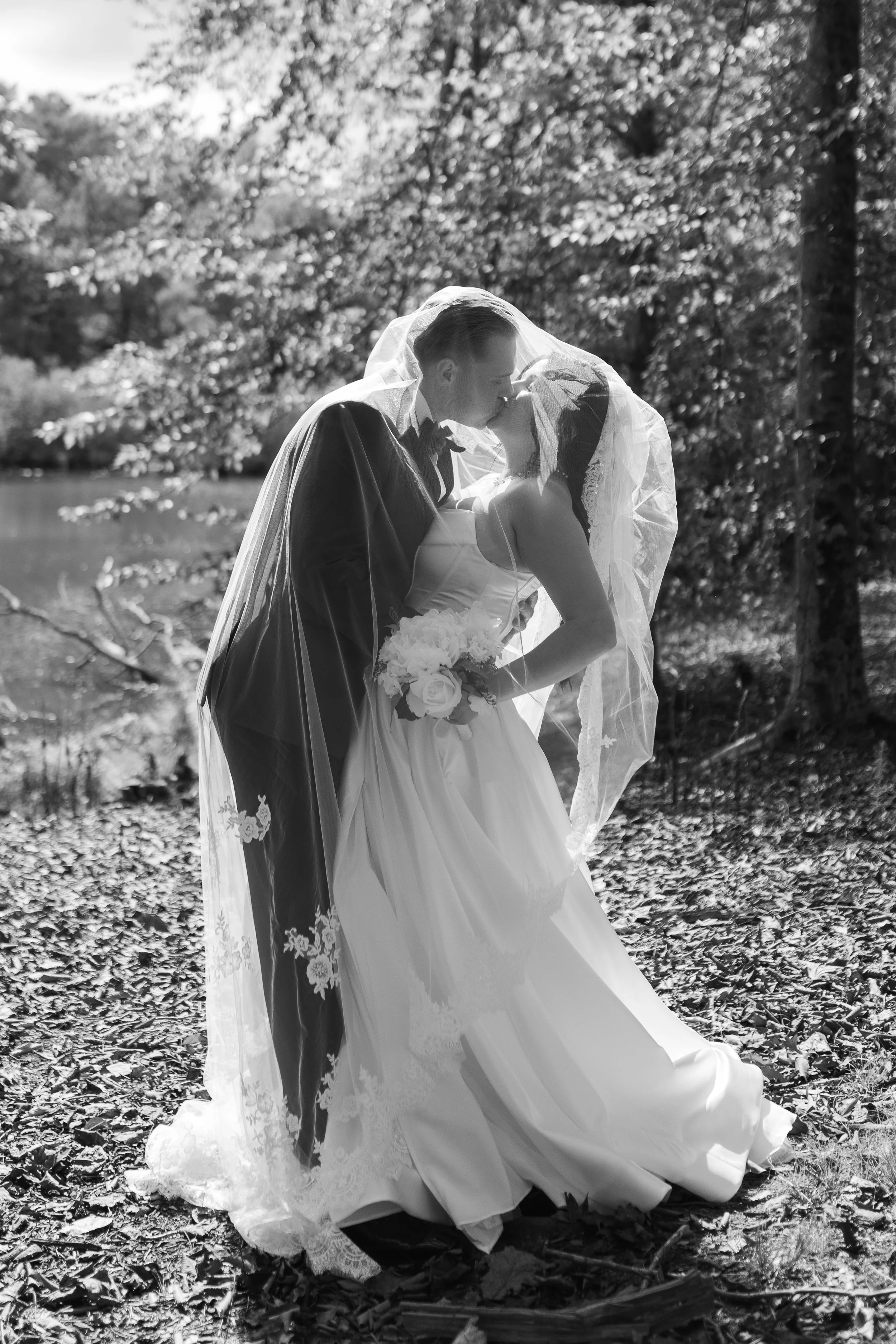 Classy Veil Photo Bride and Groom