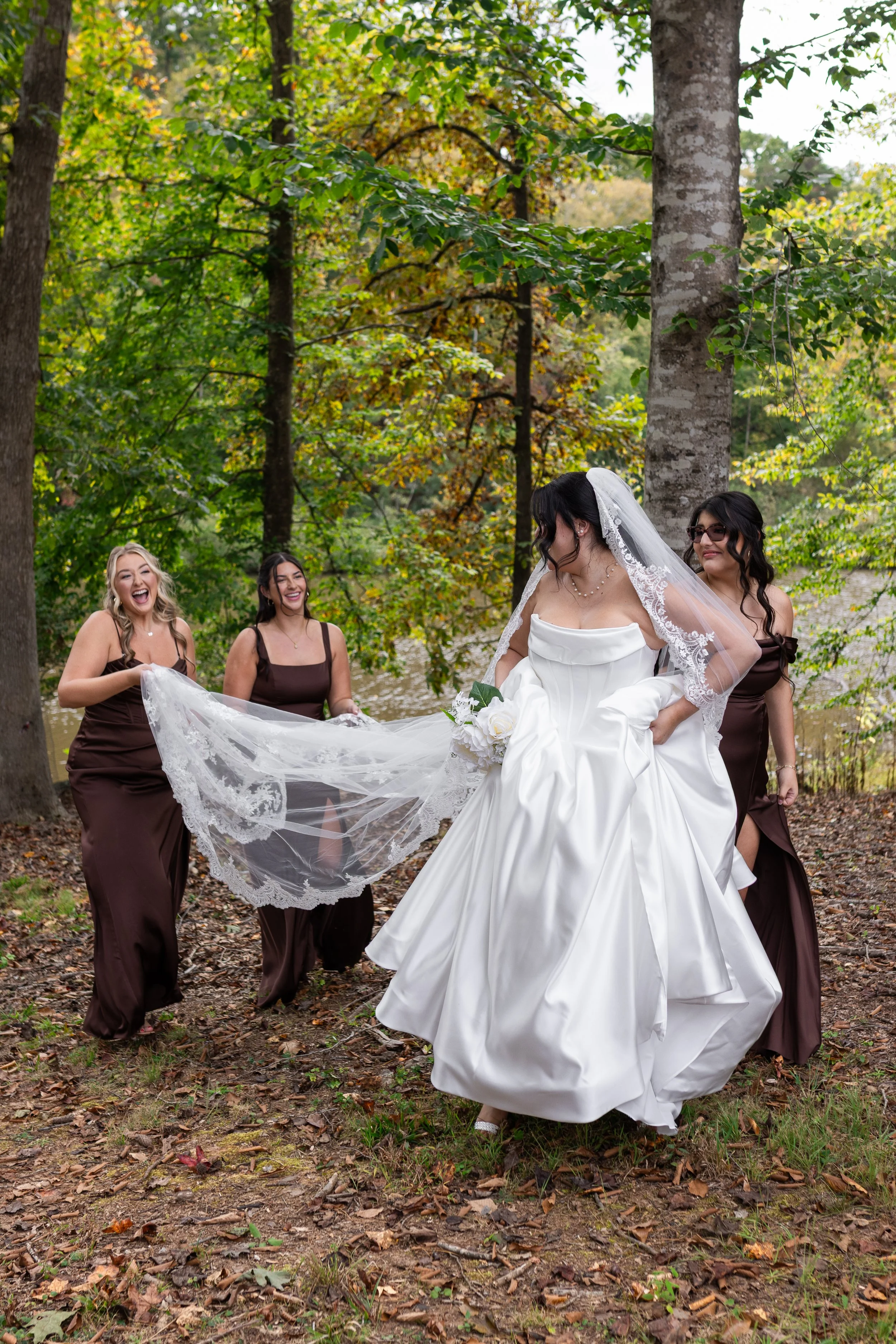 Genuine bridesmaid photos in October