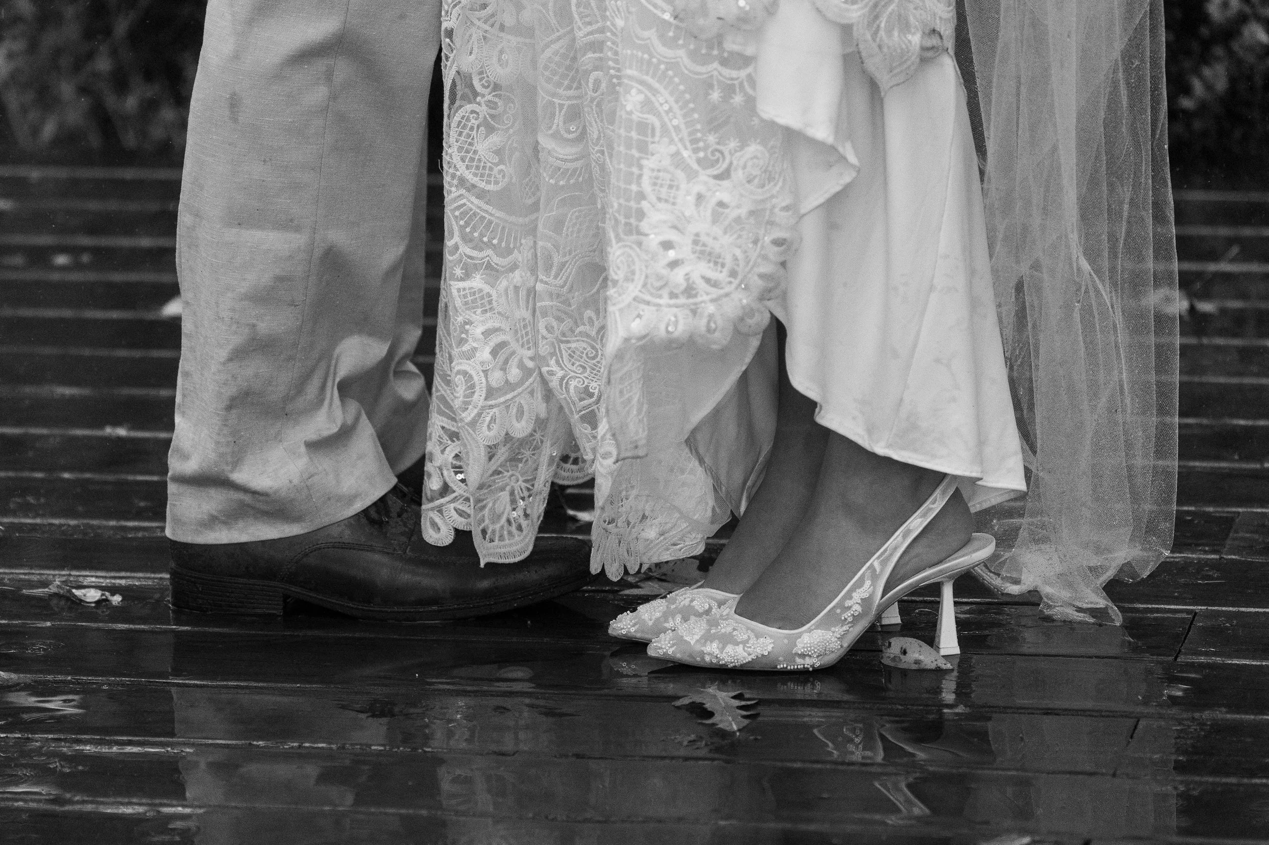 Bride and groom wedding detail photos shoes