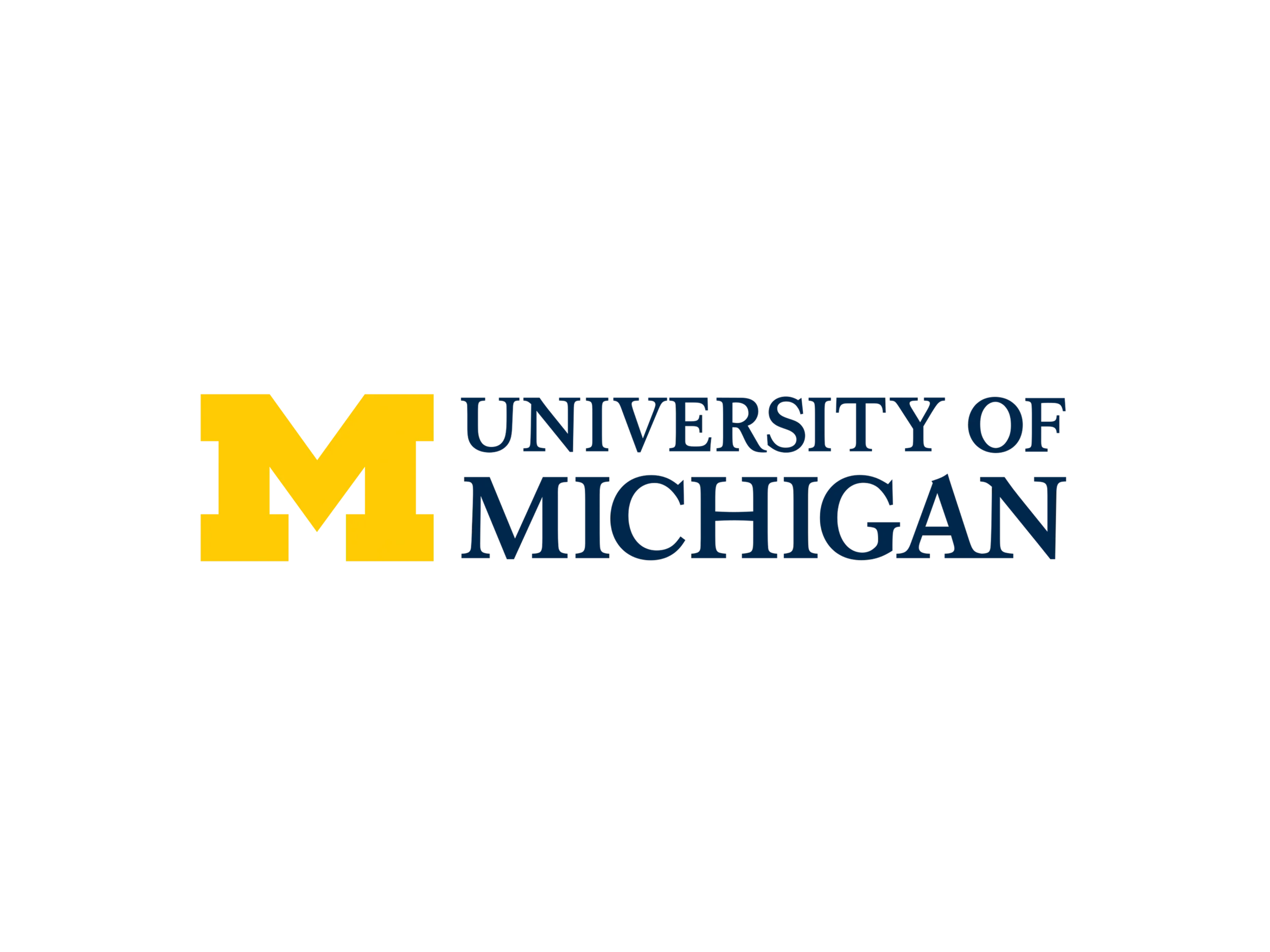 University of Michigan logo with a large yellow 'M' and blue text.