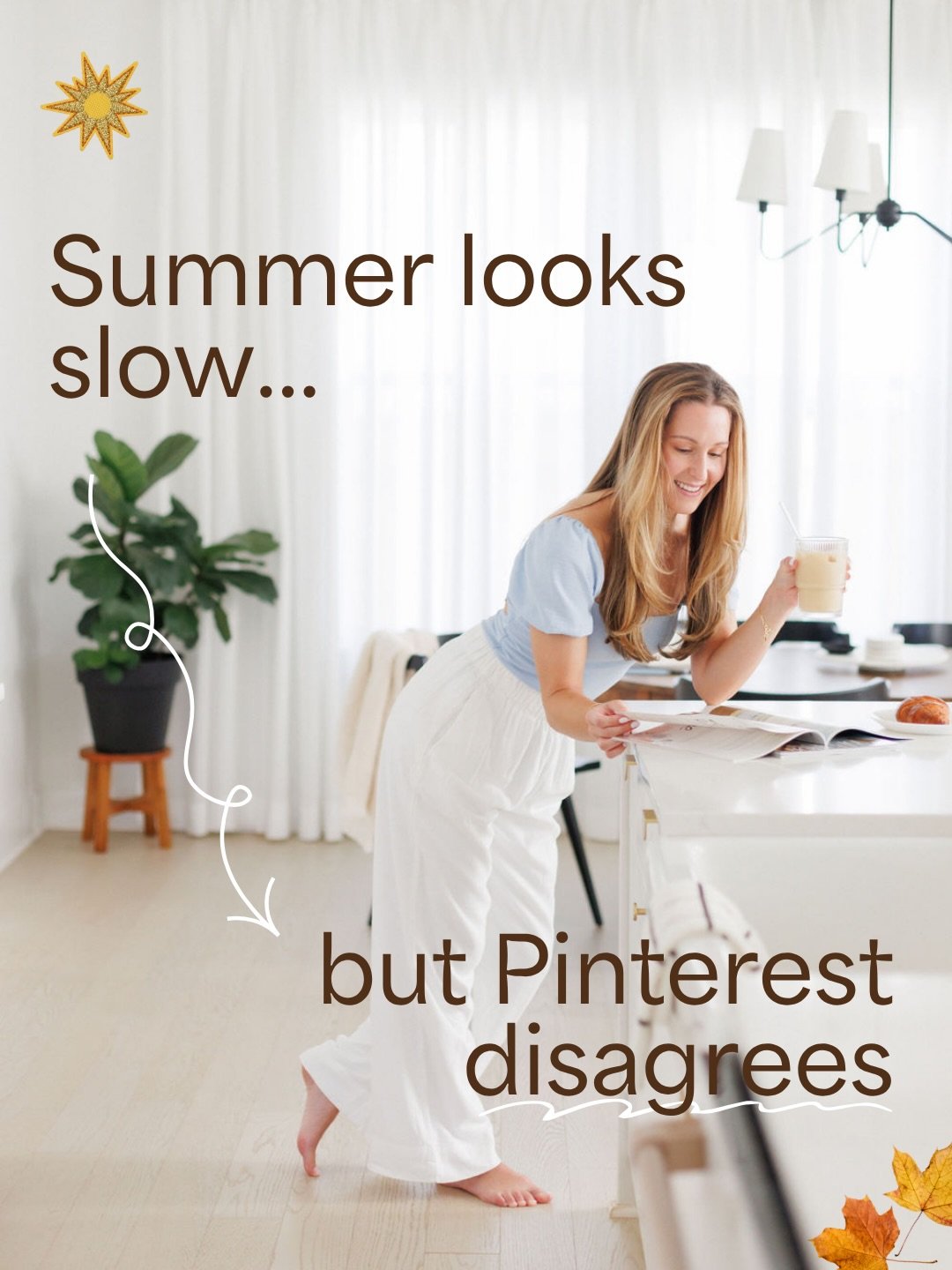 It's 96&deg; outside... and I'm over here telling you to think about fall 🍂

I know&hellip;

It feels a little unhinged.

But that's exactly what makes Pinterest so different 🫶

Unlike Instagram (where we're all collectively sweating through August