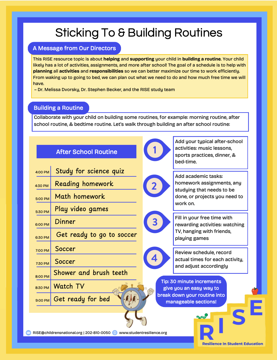 Setting up After School Schedule