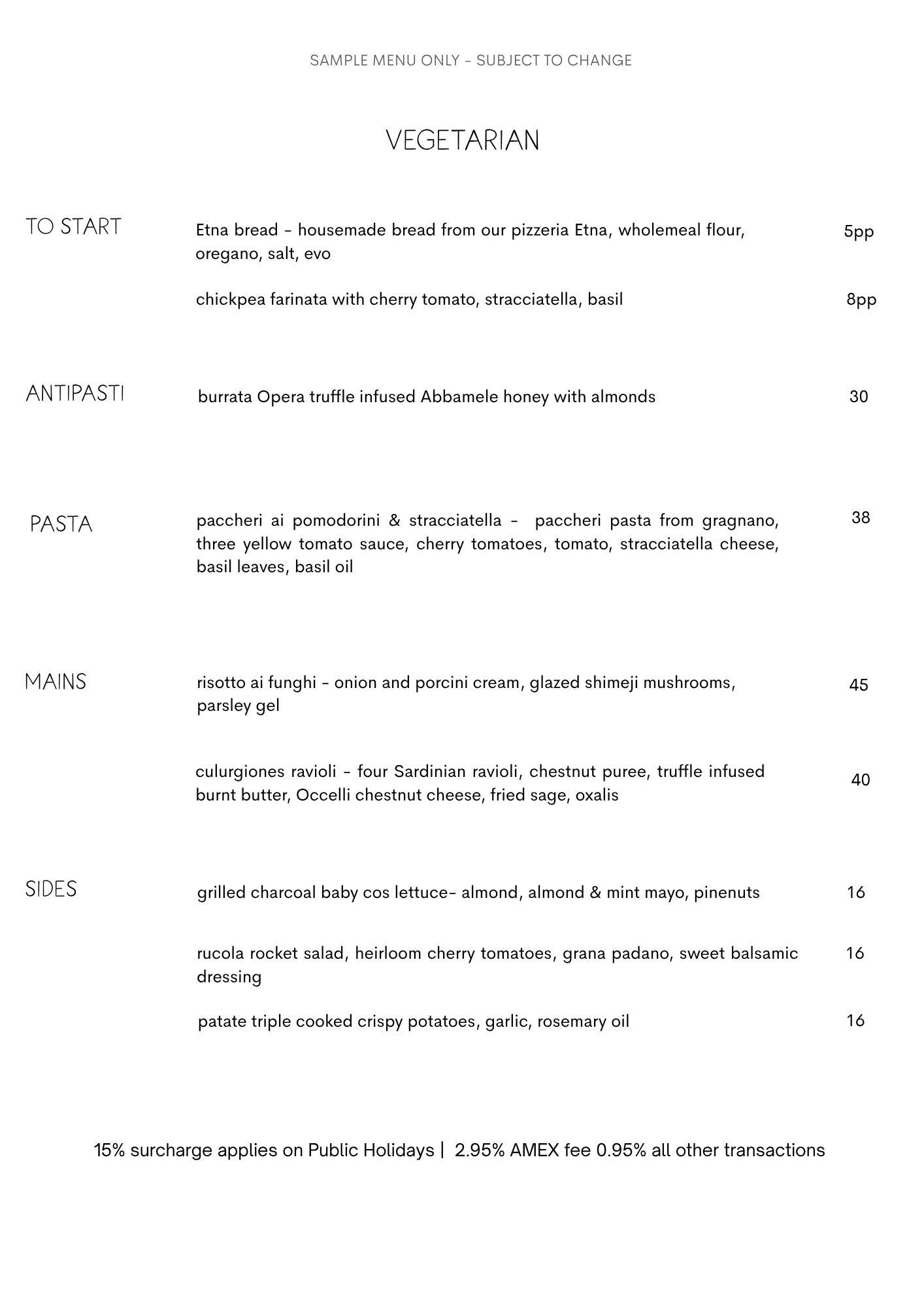 Vegetarian Restaurant Rosmarino Brisbane