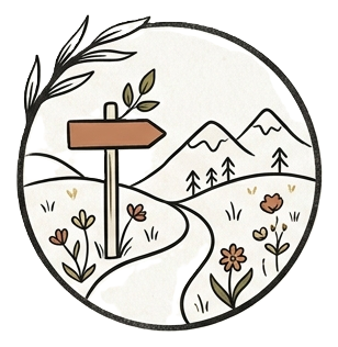 Sign on trail to mountains