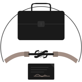 Briefcase and belt