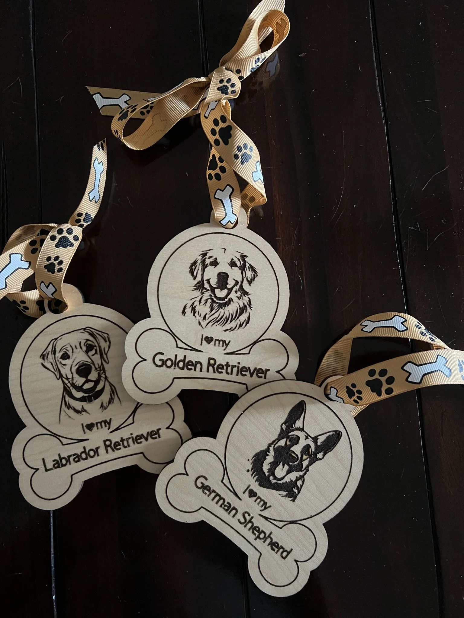 I Love My (Dog Breed) Ornament