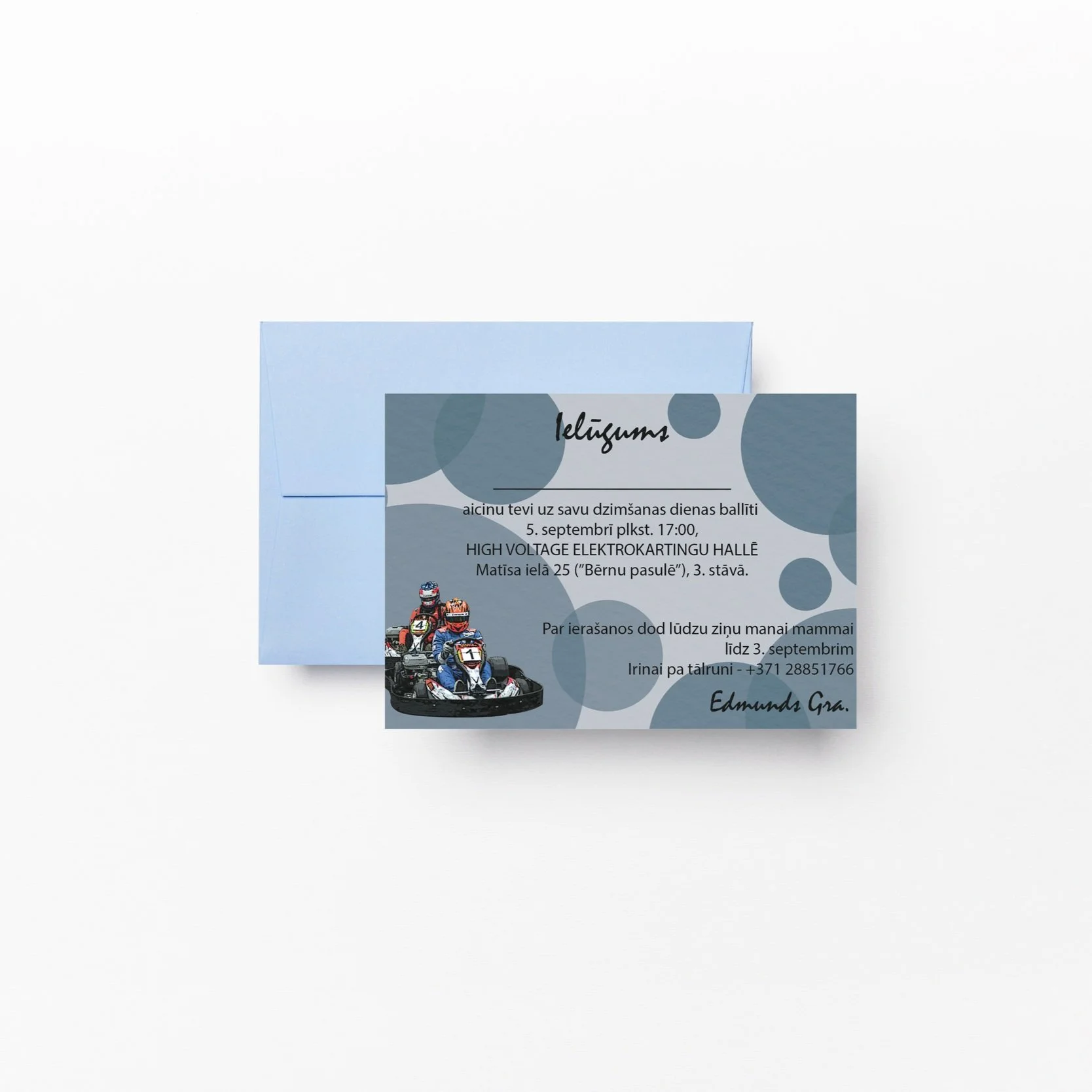 Karting Birthday Invite Design