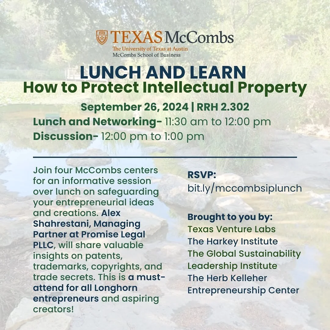 Lunch and learn about intellectual property with the GSLI on 9/26! Check out the bit.ly link to learn more about the event.