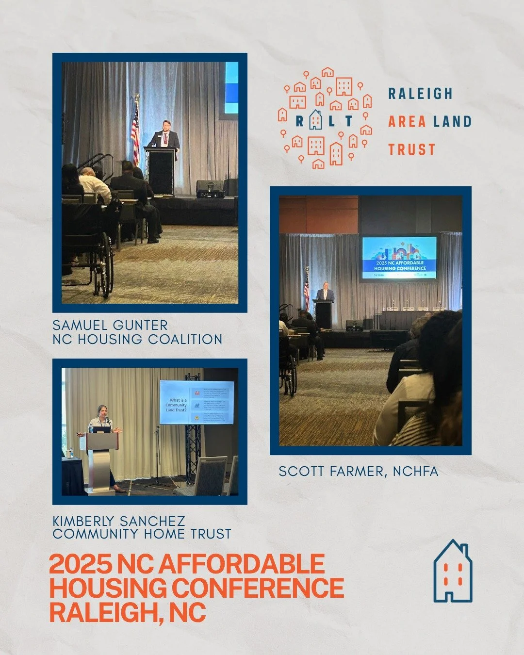 The North Carolina Affordable Housing Conference is an amazing networking time for organizations like Raleigh Area Land Trust. 
We had the opportunity to connect with current partners last week - @wellsfargo , @coastal24 , @southstatebank and have m