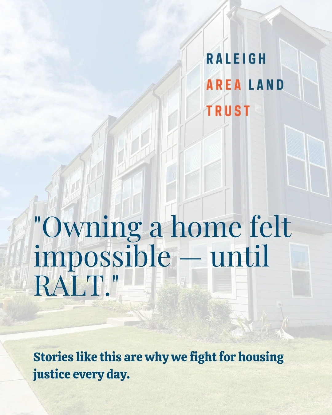 "Owning a home felt impossible &mdash; until RALT."

Stories like this are why we fight for housing justice every day. 

#FairHousingMonth ralt.org