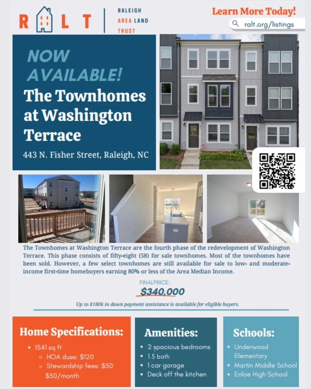 AVAILABLE! 443 N. Fisher Street, Raleigh, NC
New Construction 3 level townhome located in the city of Raleigh. The townhome lends itself to 2 spacious bedrooms and 1.5 bathrooms. There is a 1 car garage and a deck off the kitchen. Large island, ample