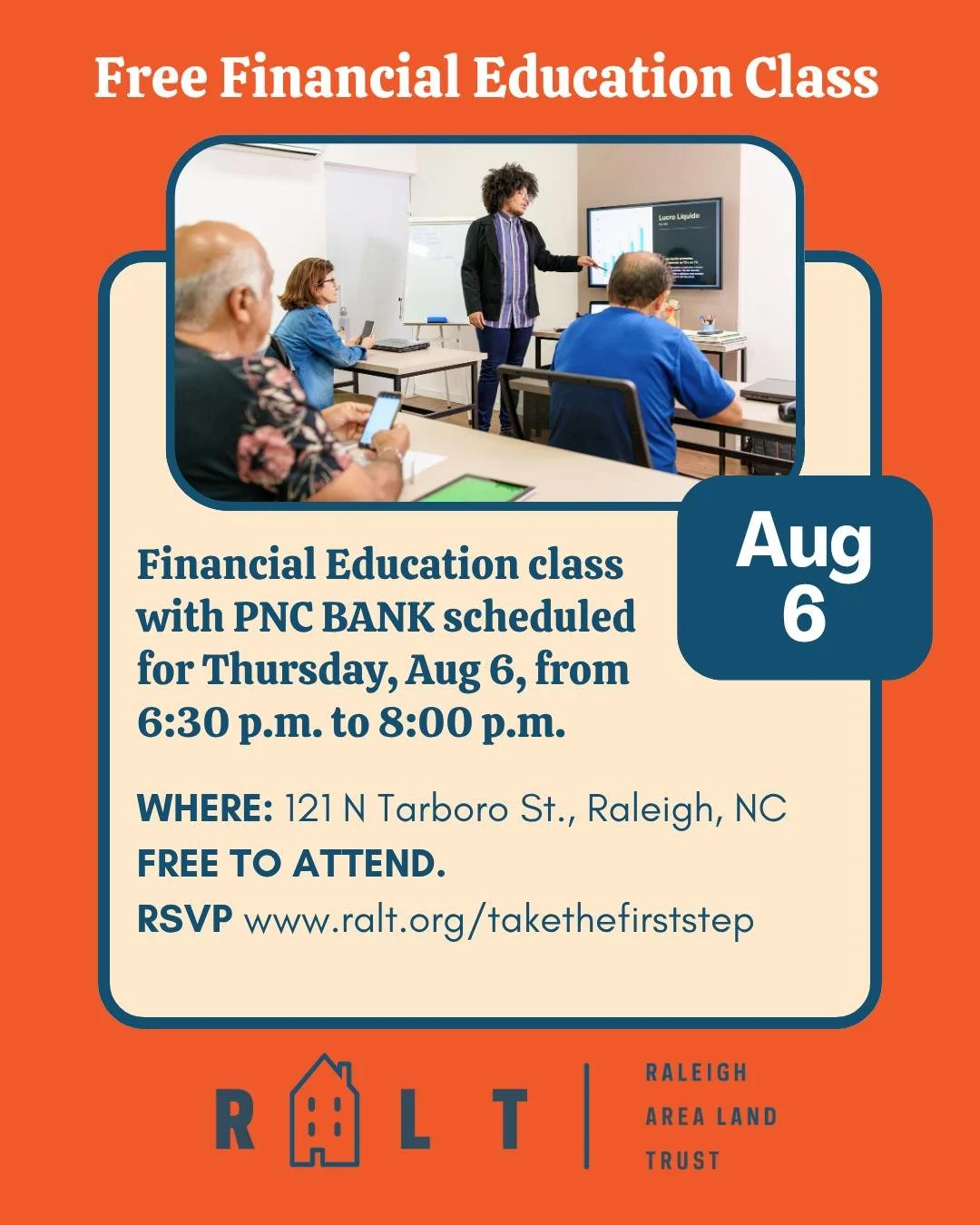 FREE Financial Education class with PNC Bank scheduled for Thursday, August 6, from 6:30 p.m. to 8:00 p.m. This month's class is about repairing your credit and finances before going to a lender, led by PNC Bank.

This personal finance education clas