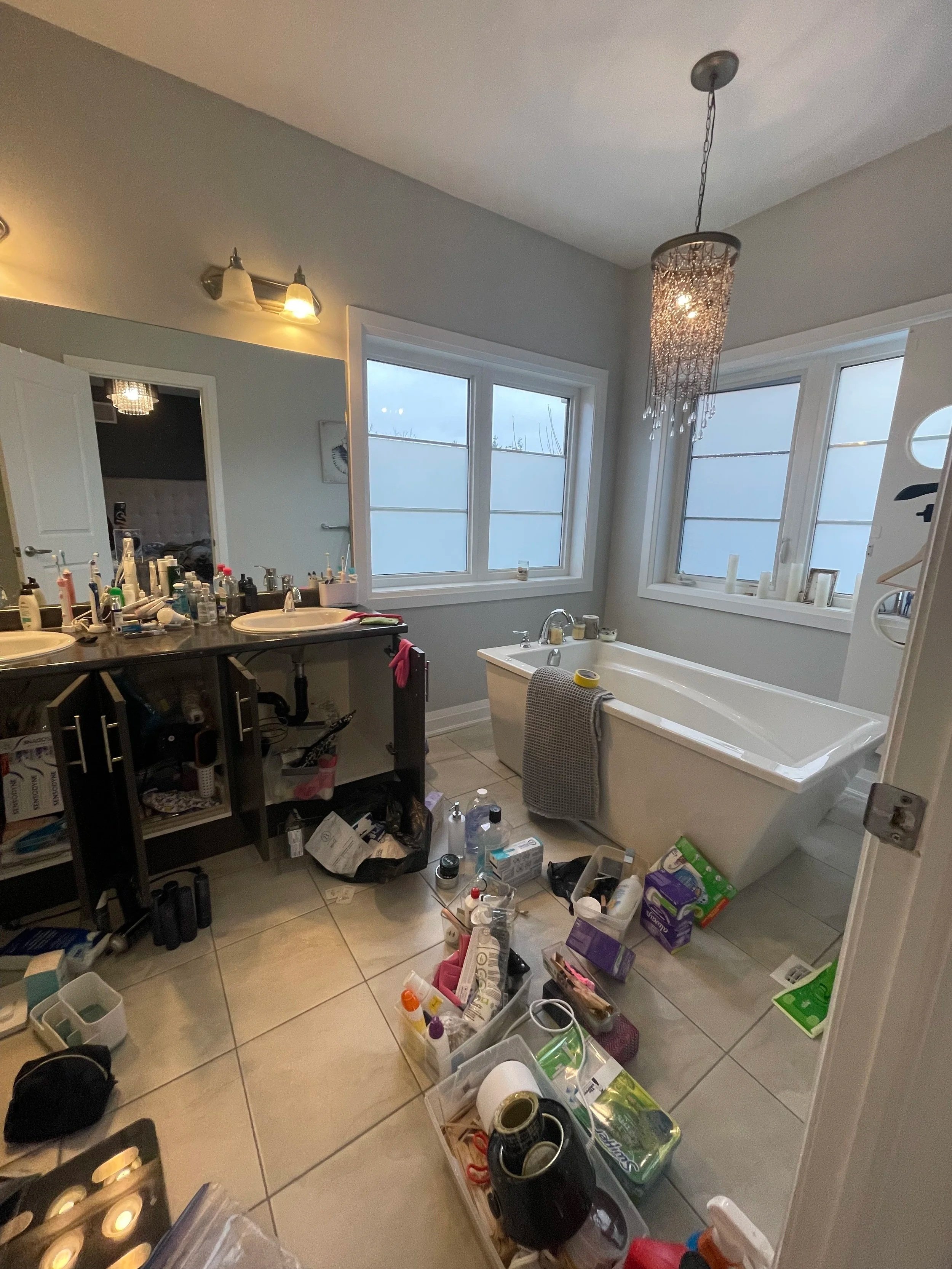 Before and after closet organization