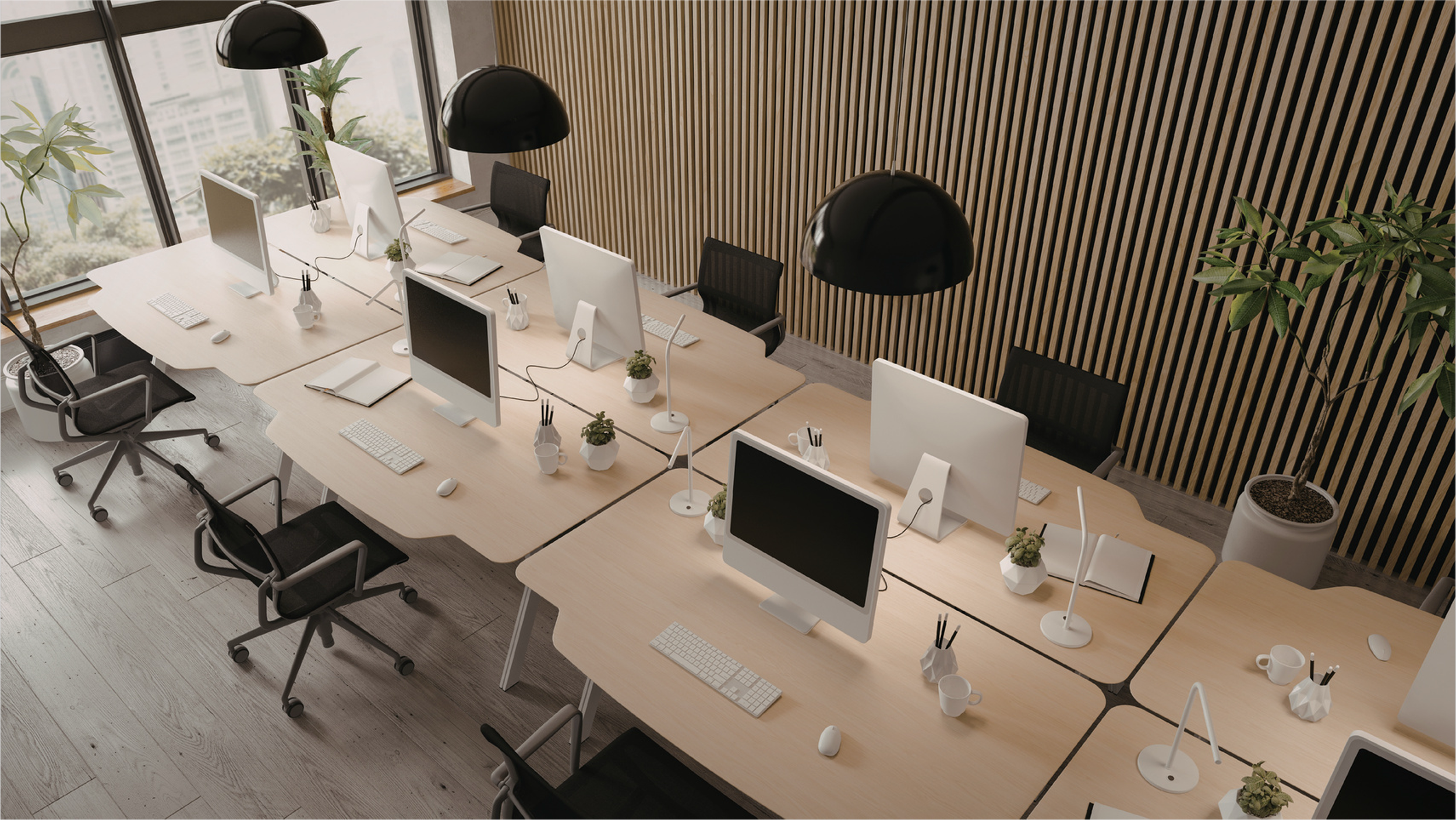 Calm, streamlined office space designed for focus and productivity