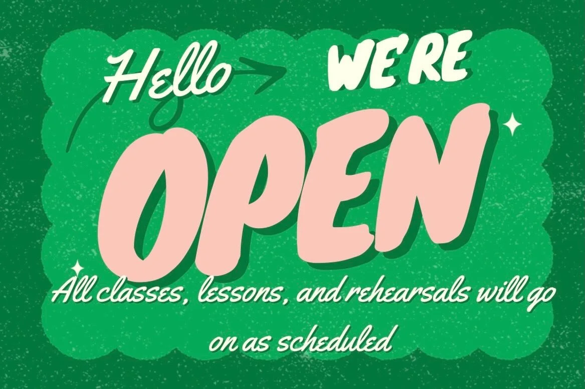 We&rsquo;re back!!! Spotlight will be open for all regularly scheduled classes, lessons, and rehearsals as of today 2/26! See you soon!