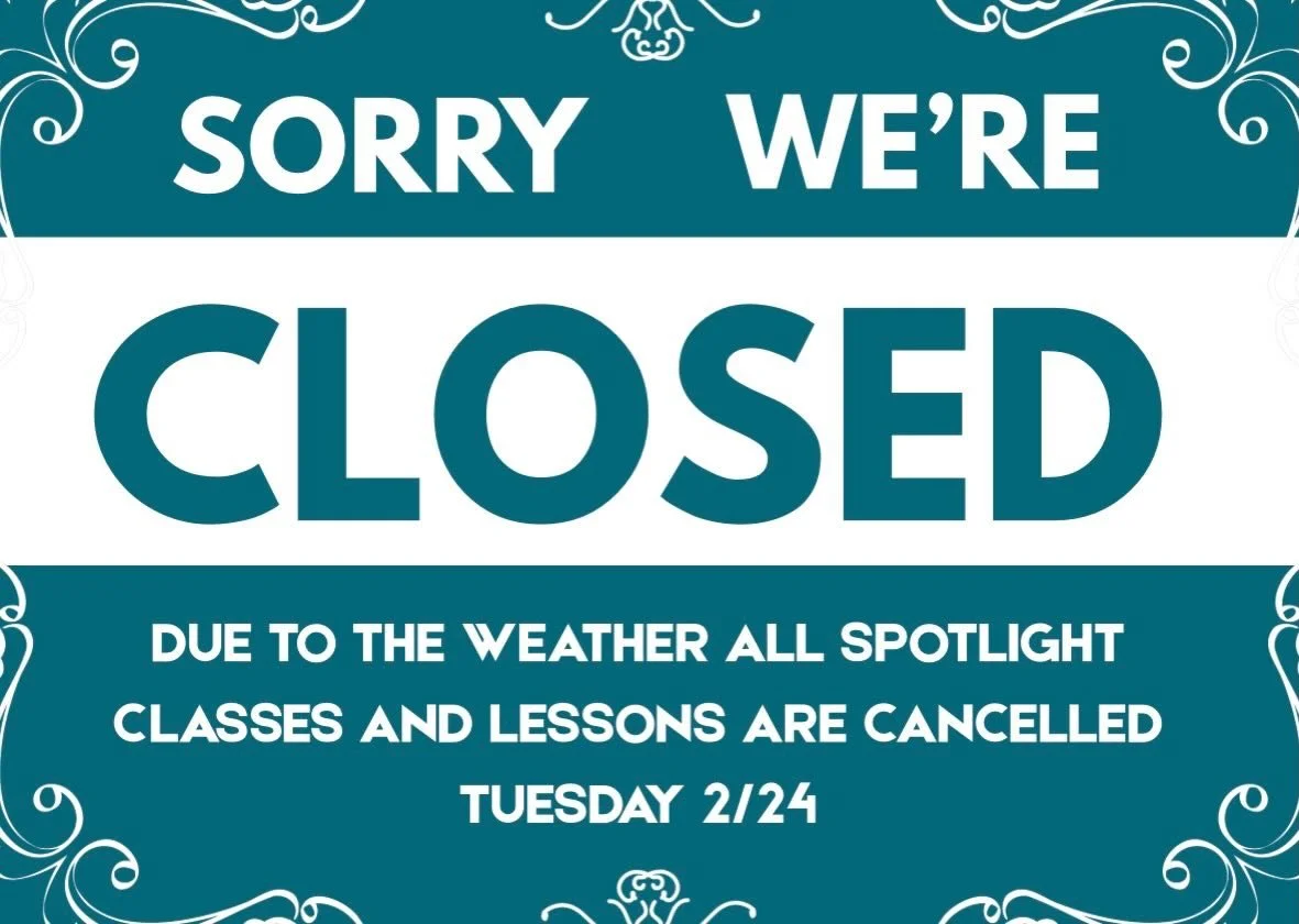 Due to the weather Spotlight will be closed Tuesday 2/24! Stay safe and warm!