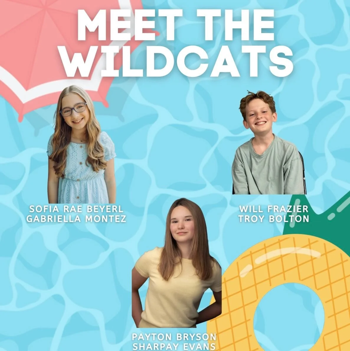 WHAT TEAM? WILDCATS! 

We&rsquo;re excited to start introducing the cast of High School Musical 2! ☀️🎶

First up, meet some of the Wildcats who will be spending their summer at Lava Springs. Stay tuned as we continue revealing the rest of our amazin