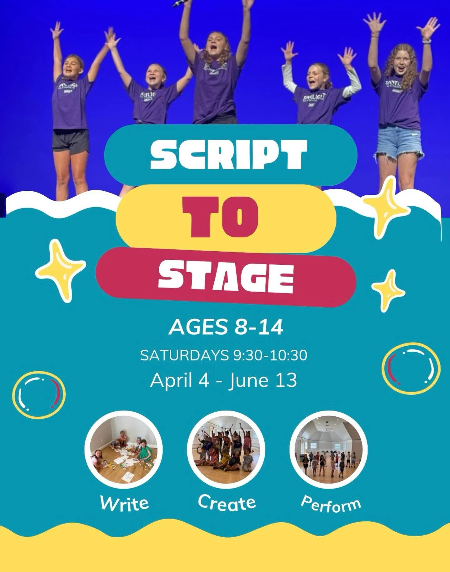 Lights up on you. 🎭

Our Script to Stage class at Spotlight Music &amp; Theater Academy is where scenes jump off the page and onto the stage. Students will build acting skills, explore characters, and bring scripts to life in a fun, supportive envir