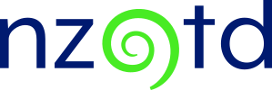 NZ Tech logo with a green spiral design.