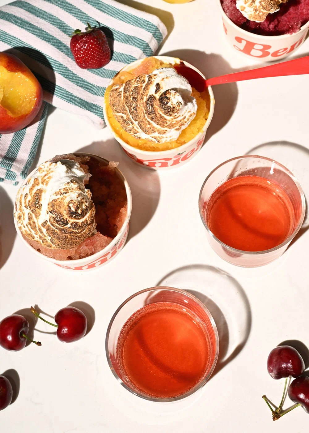 Bernie&rsquo;s real-fruit Italian ice served with fresh fruit