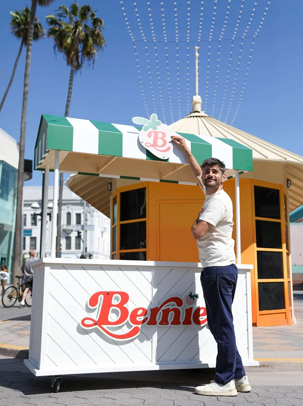 Jon Berne with the Bernie&rsquo;s cart