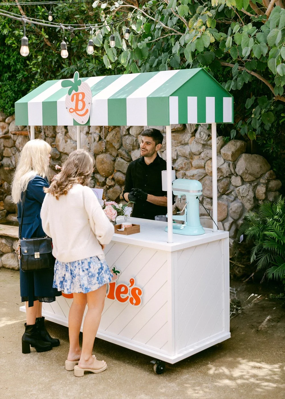 The Bernie&rsquo;s cart at a company event with guests