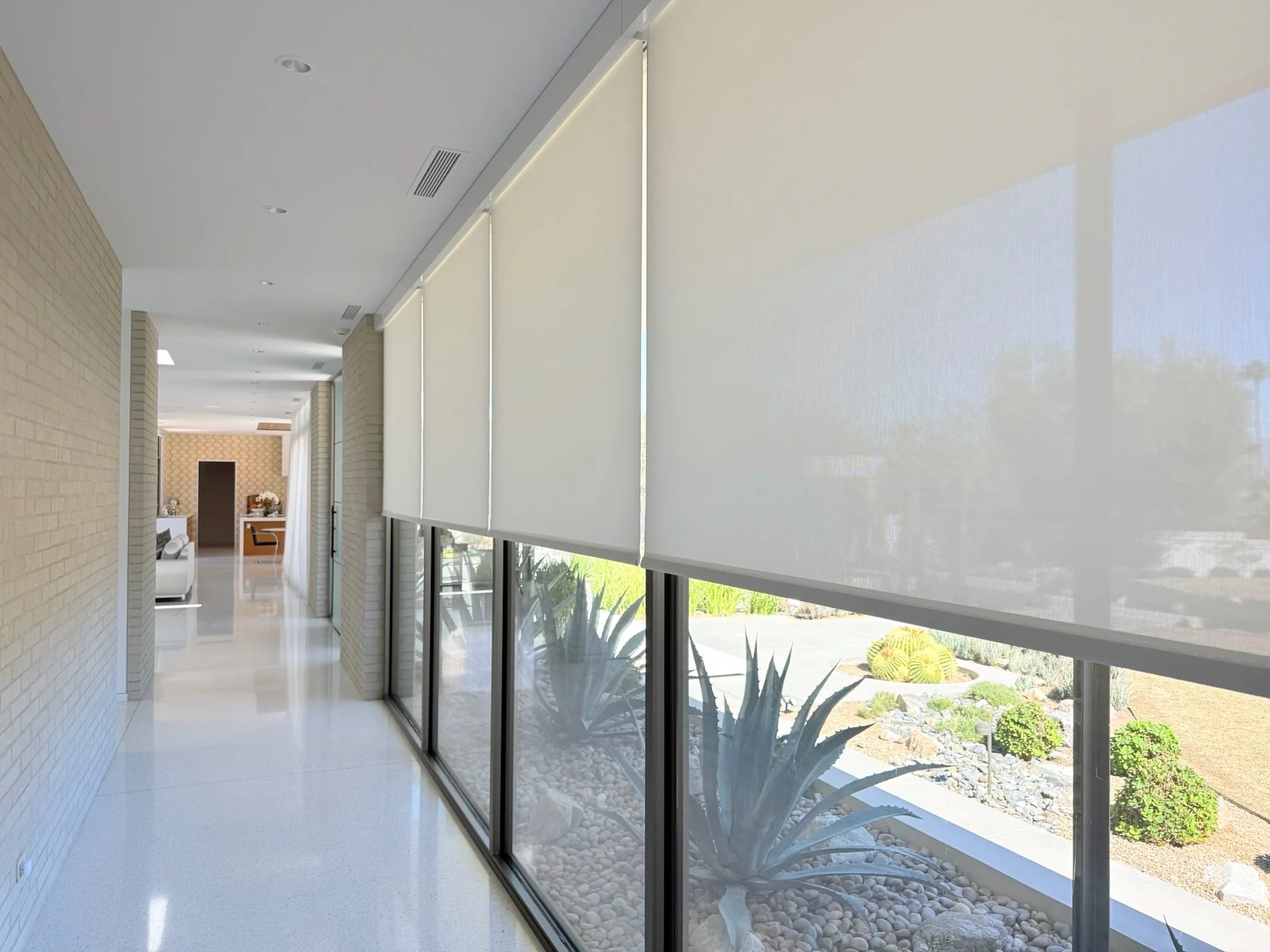 Lutron Motorized Roller Shades in Rancho Mirage - 3% Screen Fabric