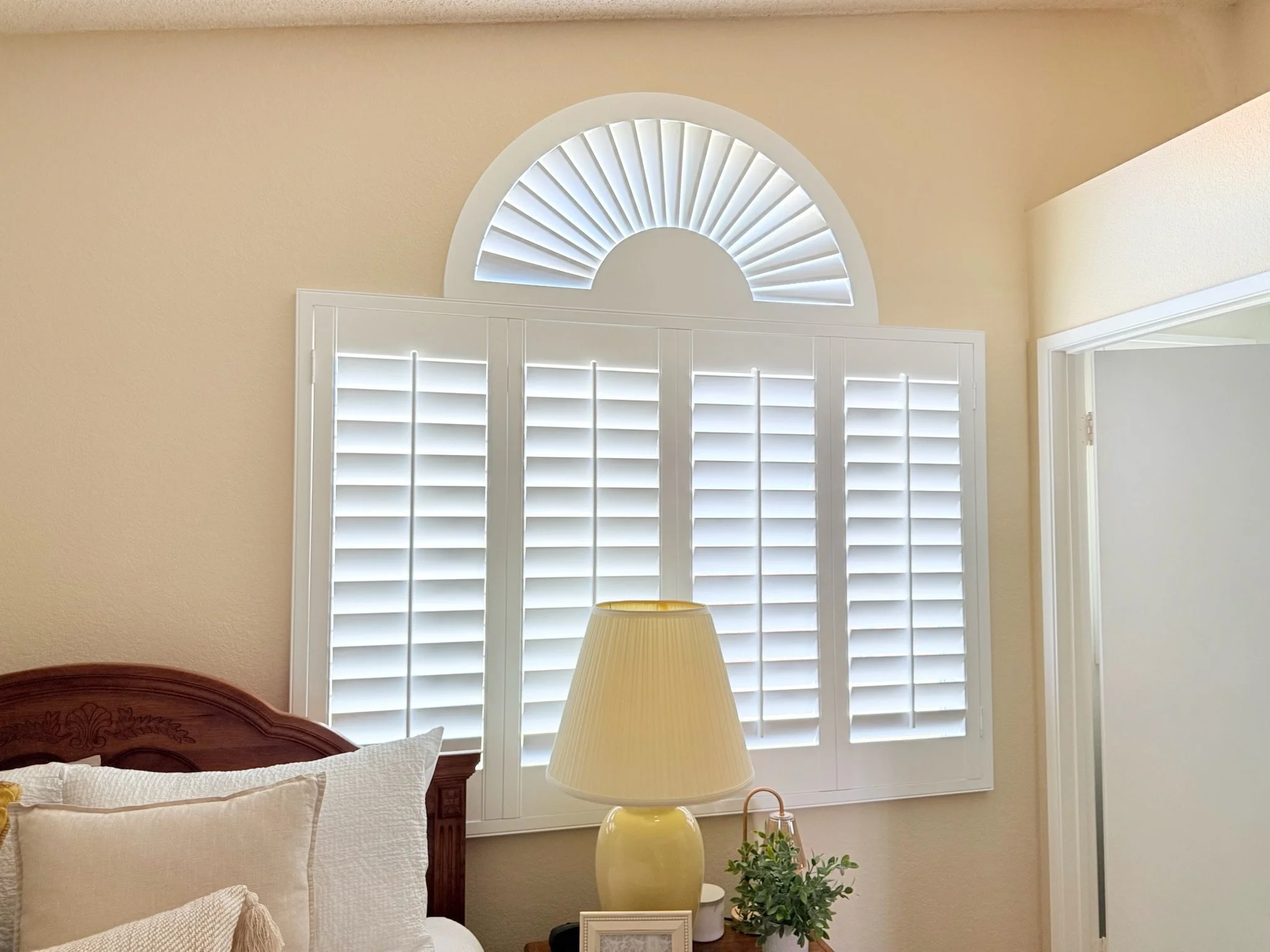 Wood Shutters with Custom Arch