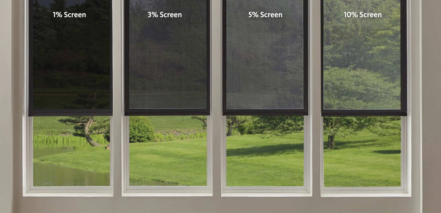 Solar Roller Shades in a window in Palm Springs to compare visibility
