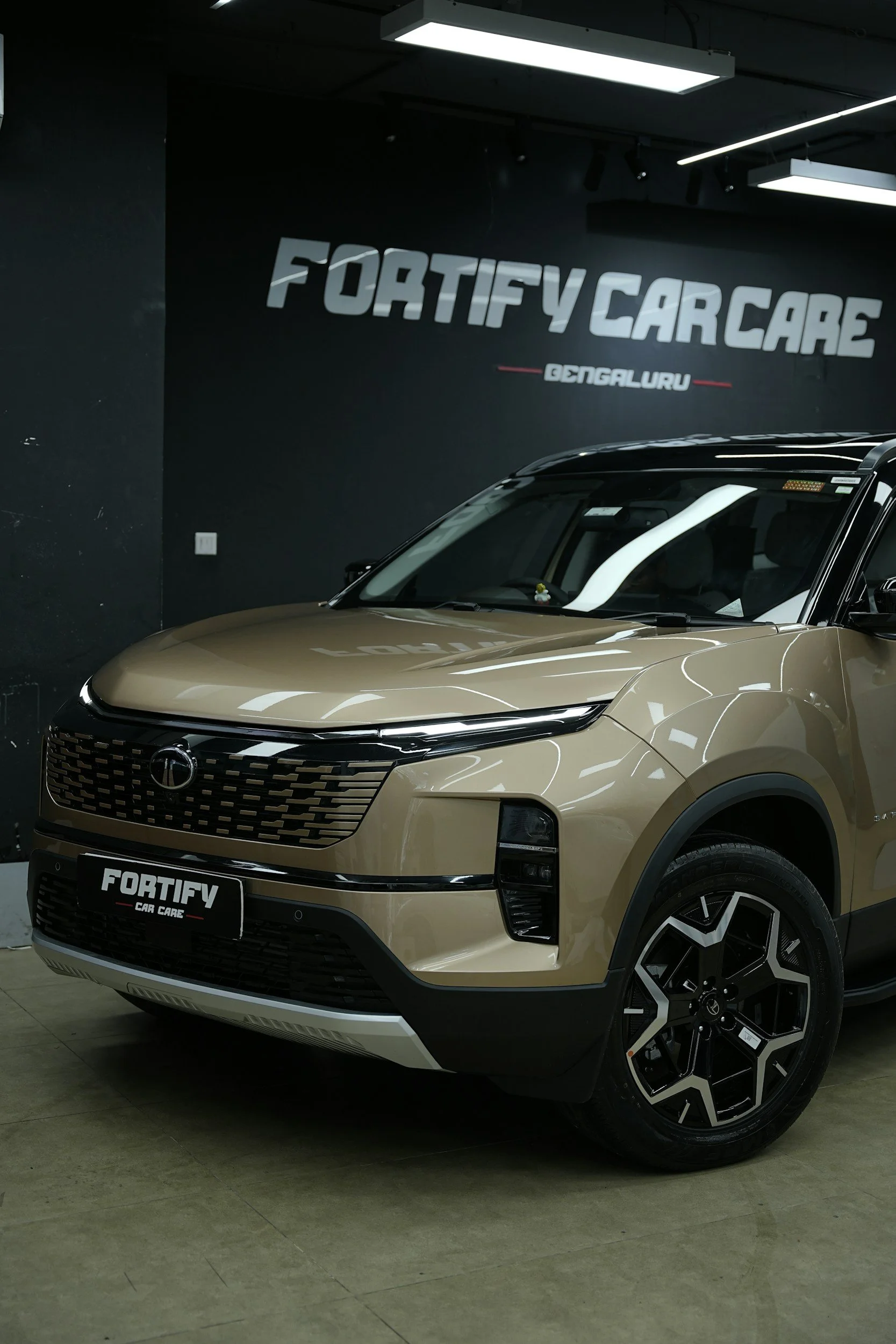 Dark tinted windows in shop