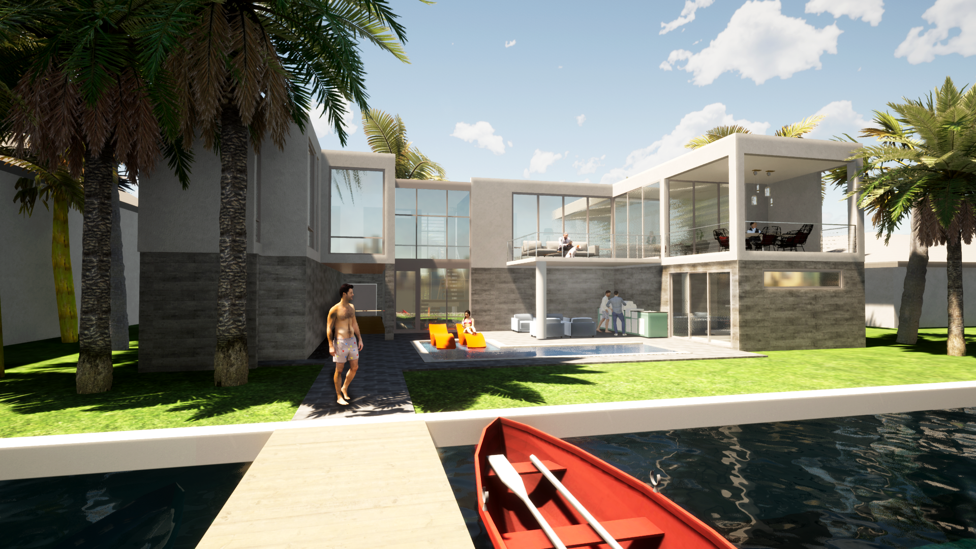 rendering of view from canal