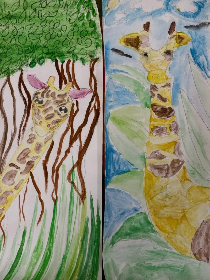 Giant Giraffes! First grade did a fantastic job on these 2ft tall watercolor giraffes! 🦒 Their spots were inspired by abstract artist, Kandinsky. Two of the girls went a little more realistic, but WOW&hellip; their detail. 🥰

#elementaryartadventur