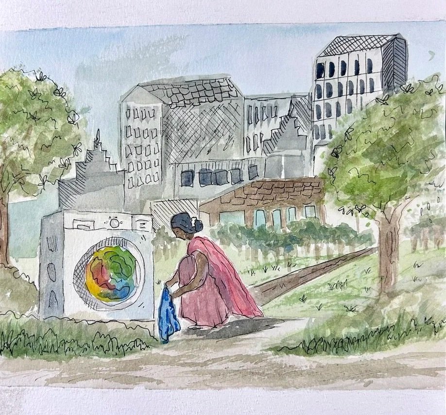 AP Art Woman washing clothes in Boston Common (2025)