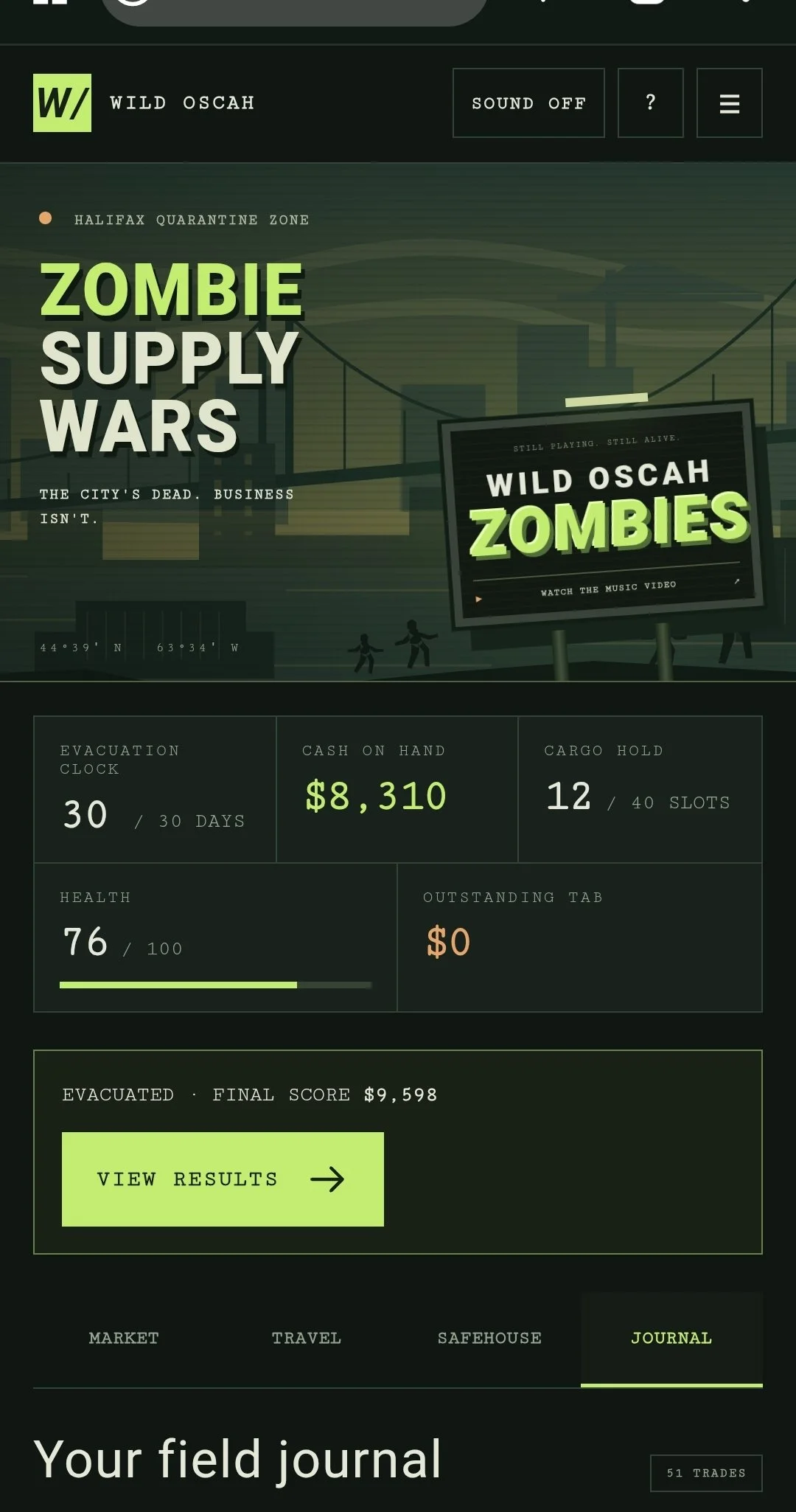 Zombie Supply Wars game by Wild Oscah