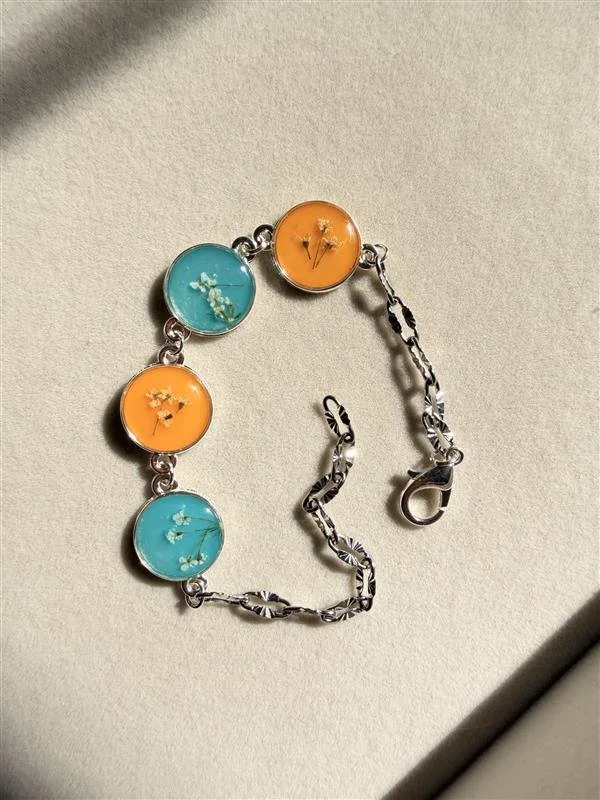 Blue and Orange Queen Anne's Lace