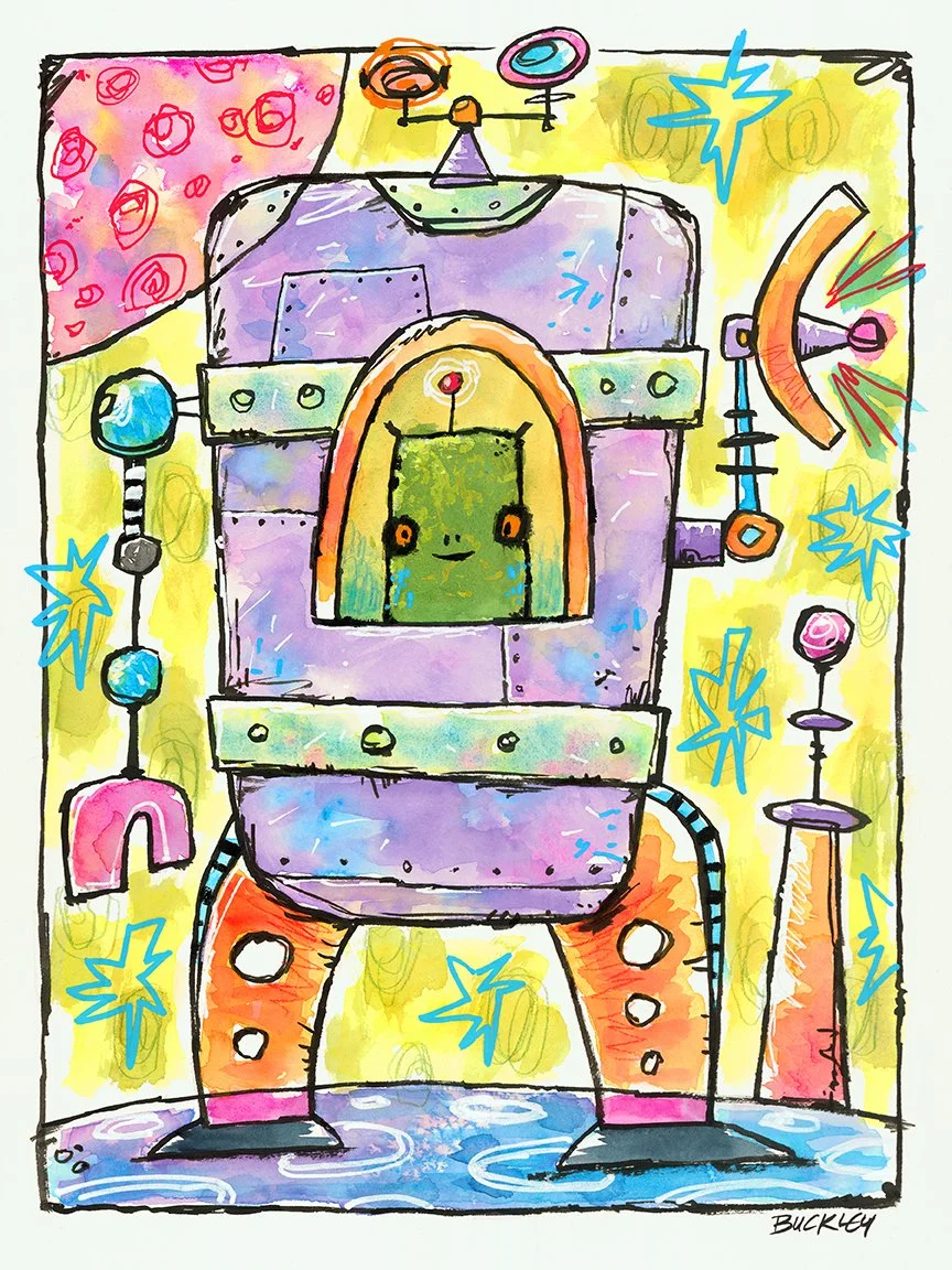 Moon Bot Patrol - Painting