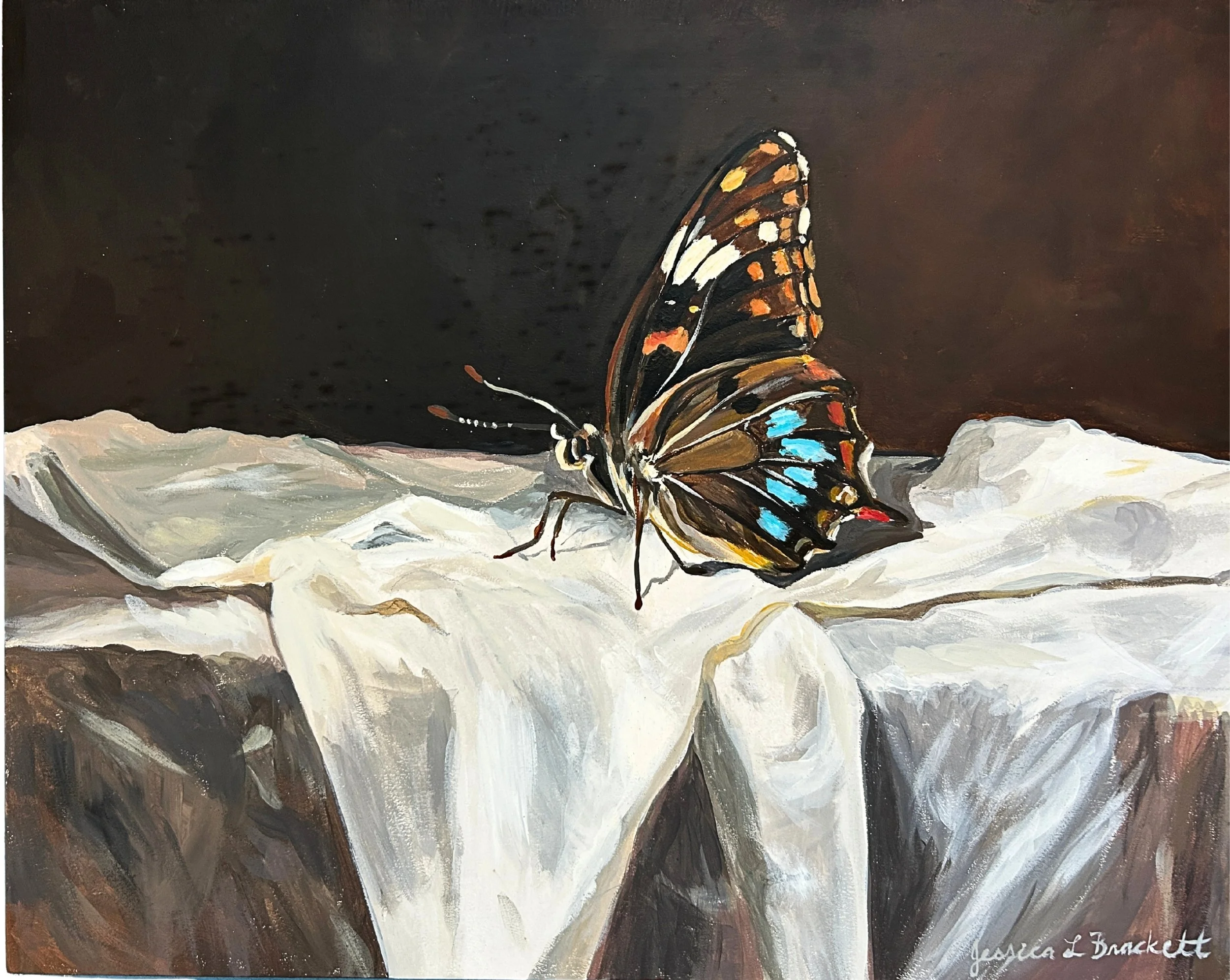 Butterfly Still Life - Painting