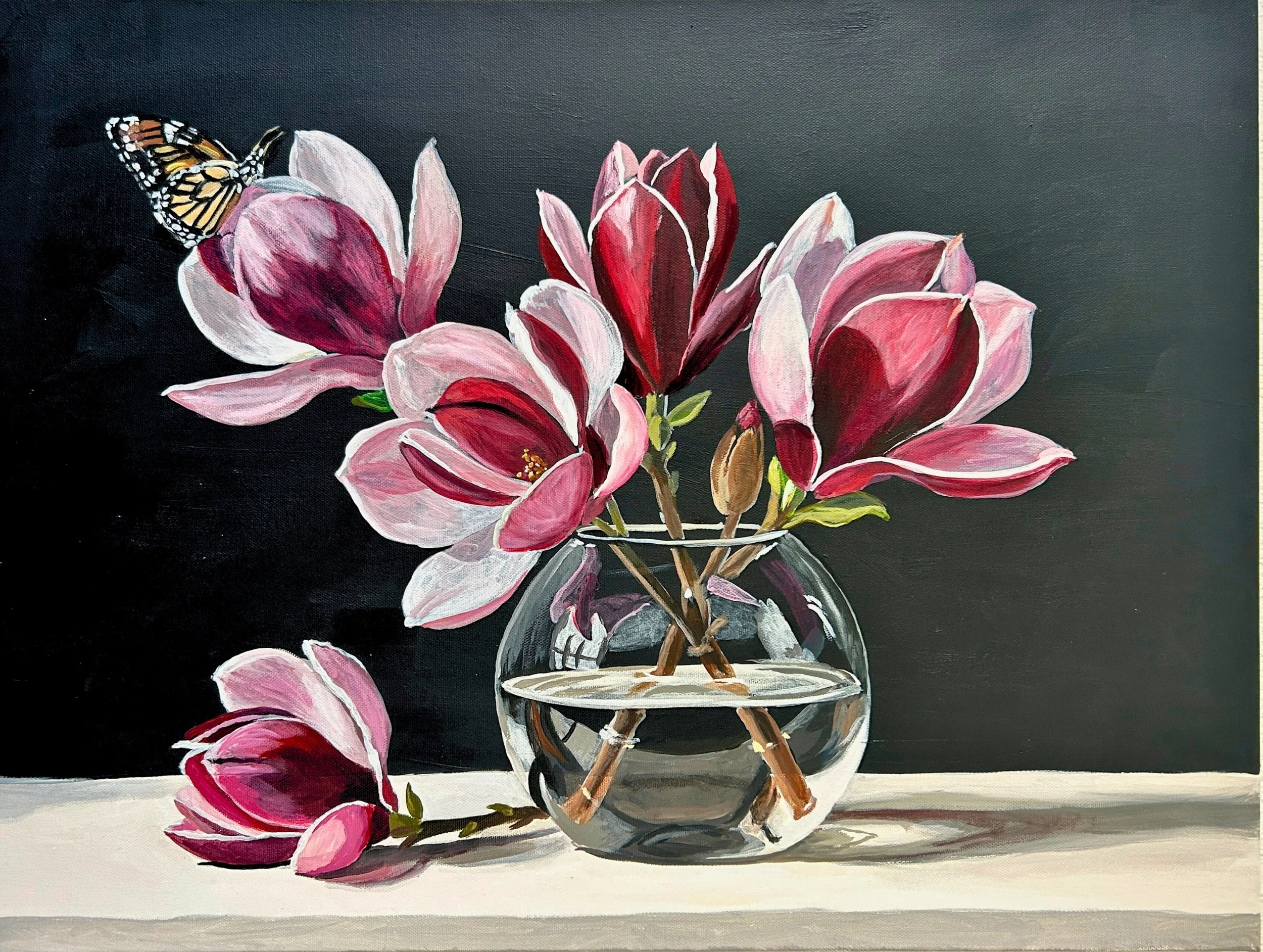 Monarch and Magnolia - Painting